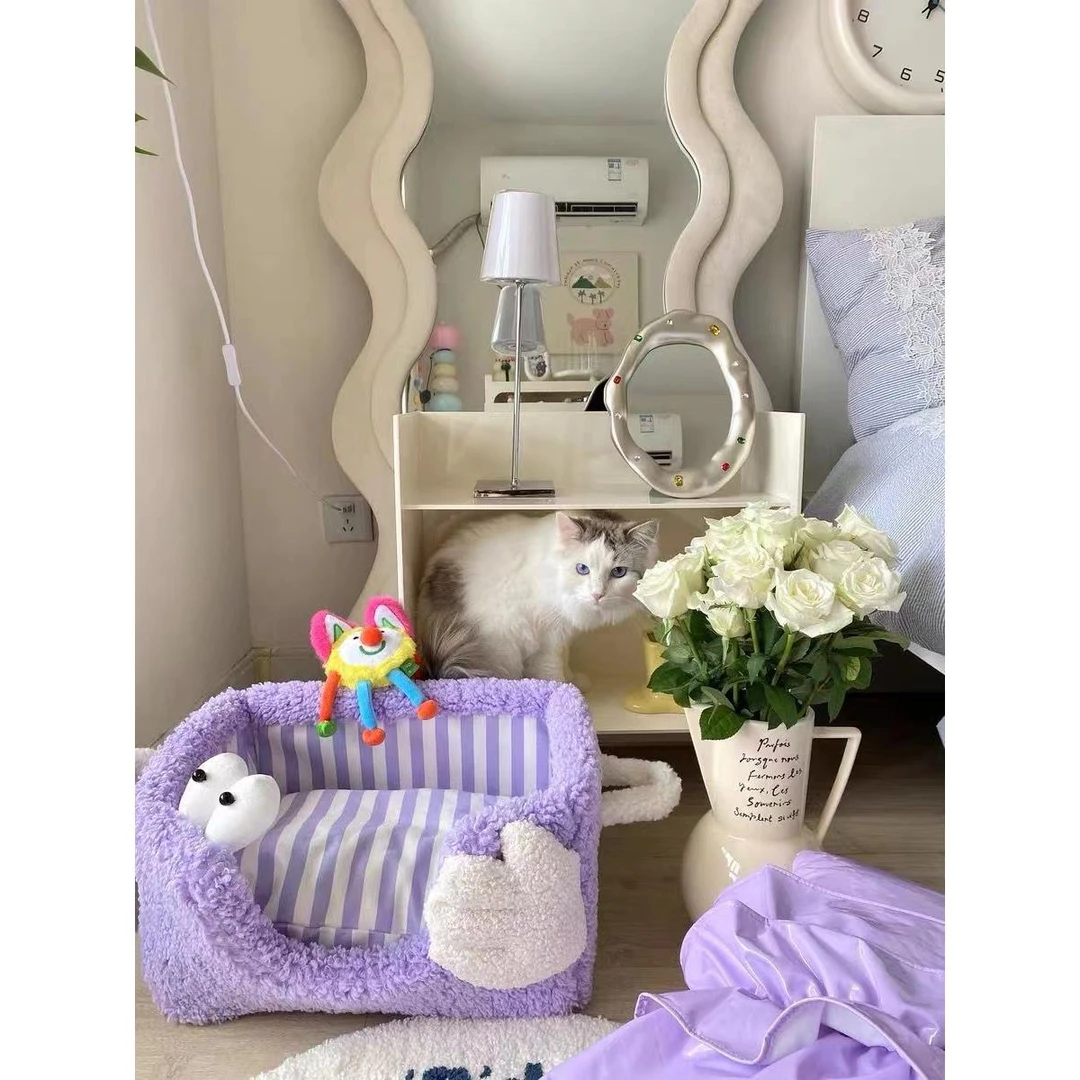 小怪兽宠物猫窝四季通用抗菌除臭猫咪狗窝睡觉休息可爱安全感H612