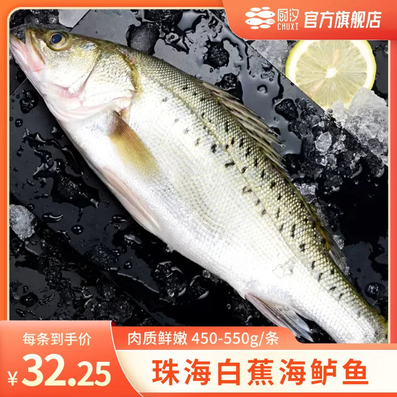 【供销优选】厨汐珠海白蕉三去海鲈鱼 450-550g/条 拍一发四