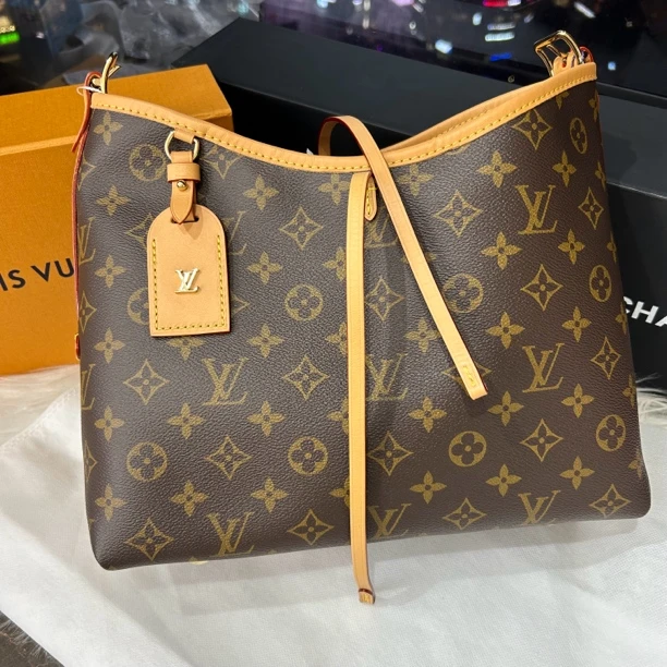 99新 LouisVuitton/路易威登 小号老花carry all单肩包