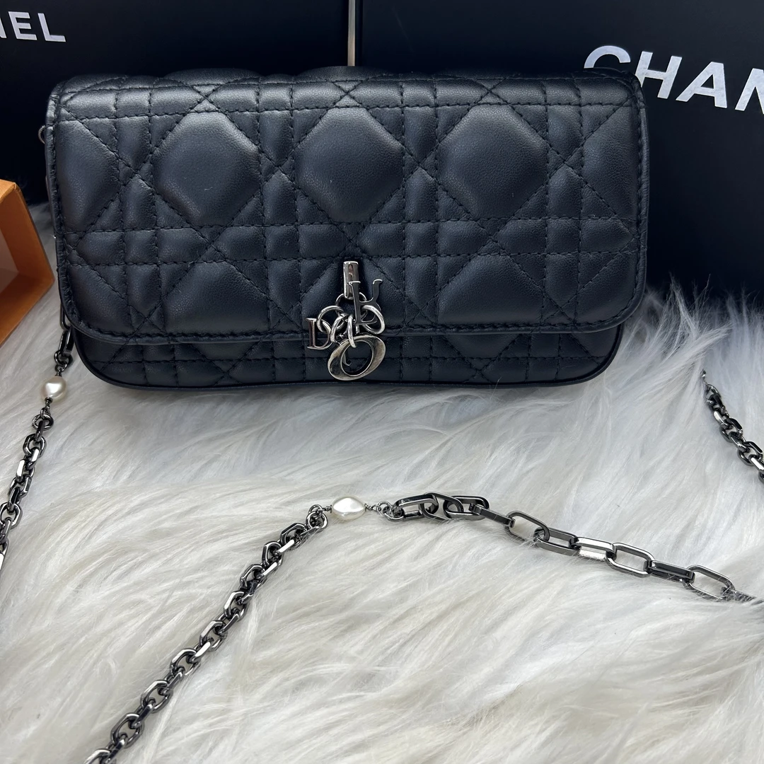 99新 DIOR/迪奥 Miss lady 黑色斜挎包