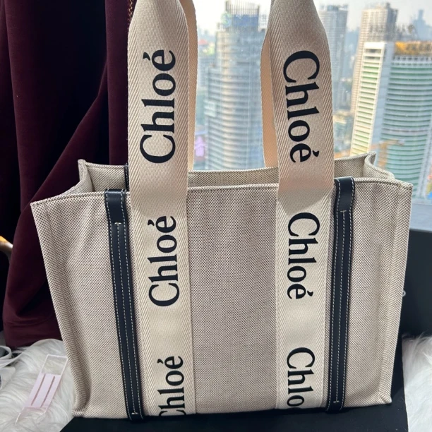 99新 Chloe/蔻依 白色woody托特大号