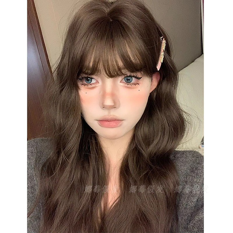 爆款【甜茶】冷棕蛋卷显白假发日常自然氛围显白女生长卷娜莓假发