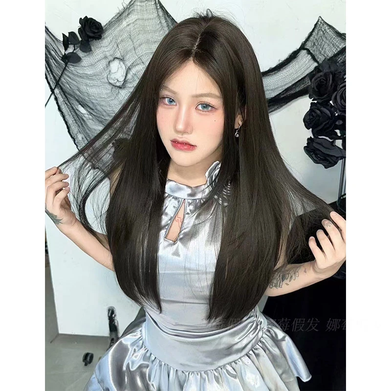 娜莓【天选南湘】黑茶色精修小额蕾丝长直发基础日常女士全头套假发