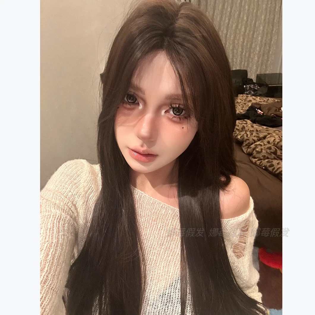 -【贝微微】精修黑茶色直发前额大头皮小额蕾丝日常新升级头套假发