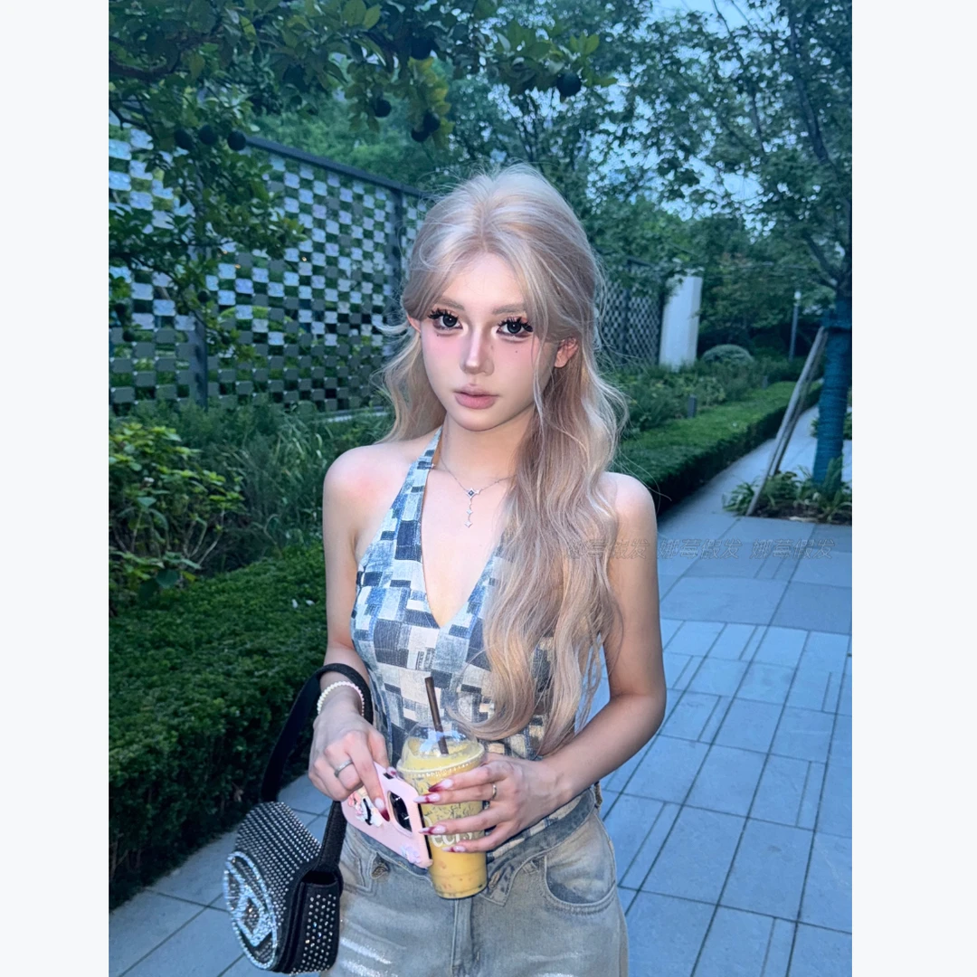 【芭比】精修小额蕾丝假发长卷发日常设计高层次中分全头套娜莓假发