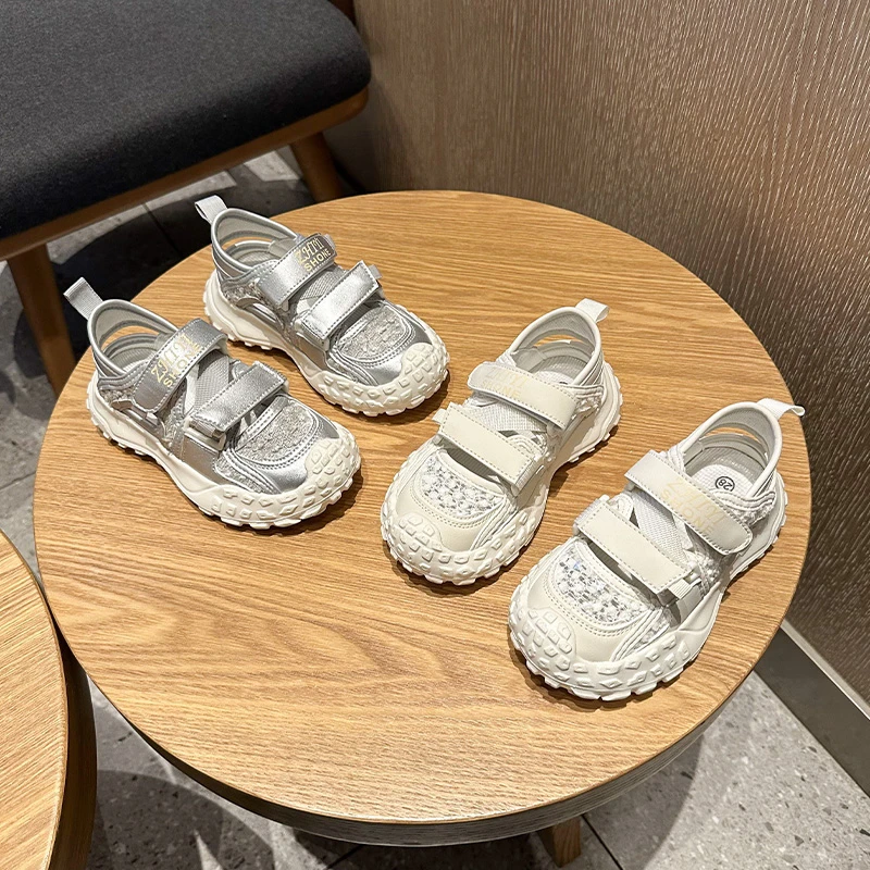 儿童运动凉鞋夏季2025新款爆款鞋女童包头网鞋夏款女大童鞋子软底