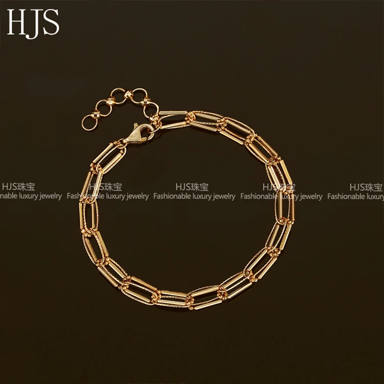 18K金麻花双卡手链15+3cm双层链条手链轻奢气质