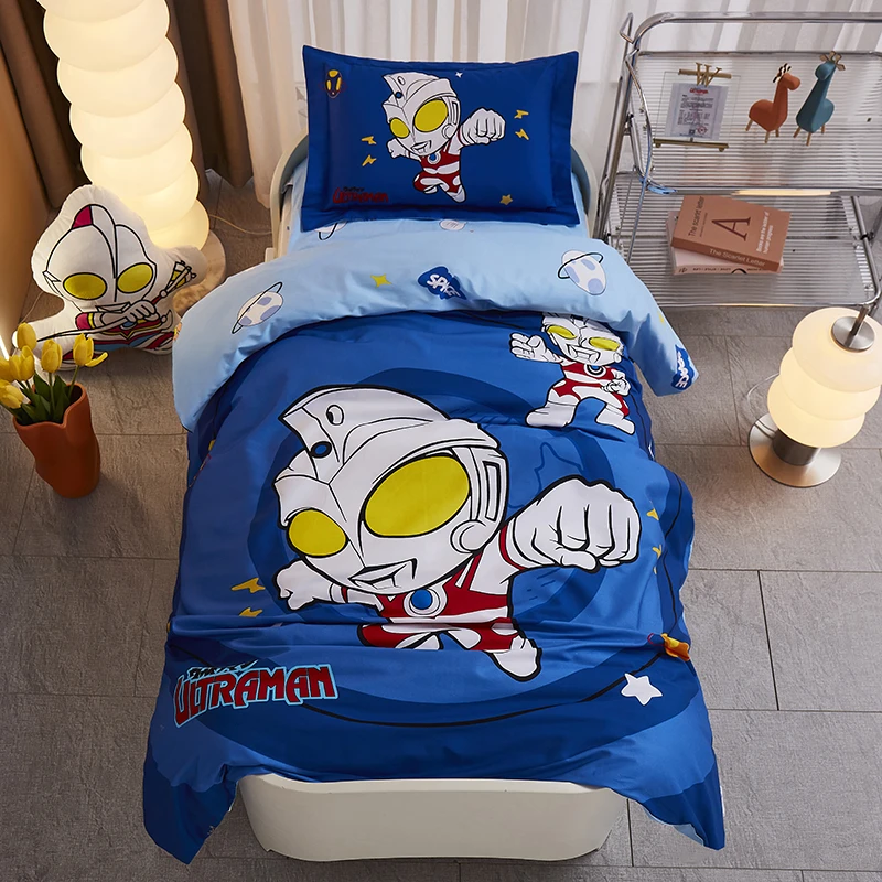 全棉幼儿园三件套卡通奥特曼纯棉六件套被子被套床垫被芯枕芯垫套