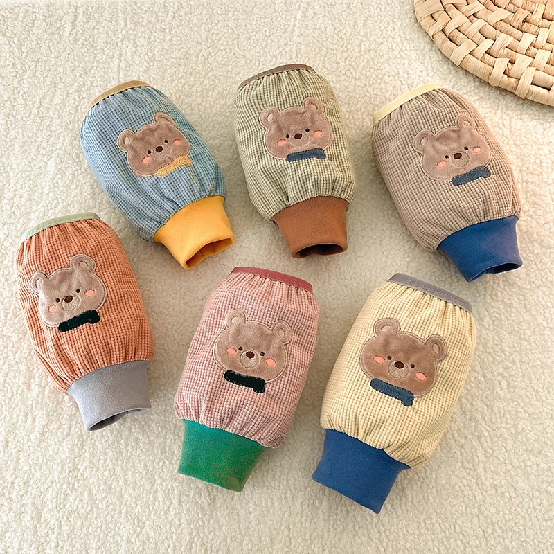 2025儿童秋冬小熊袖套宝宝防污耐脏袖头小学生写字专束口儿童口罩