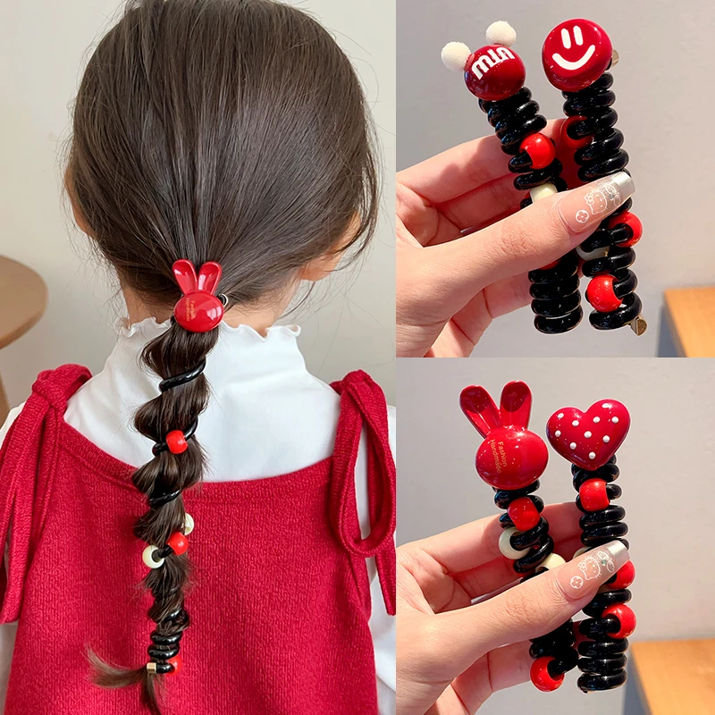 2025发圈女童发饰皮筋儿童女孩编发可爱头饰新款不伤发扎头发绳