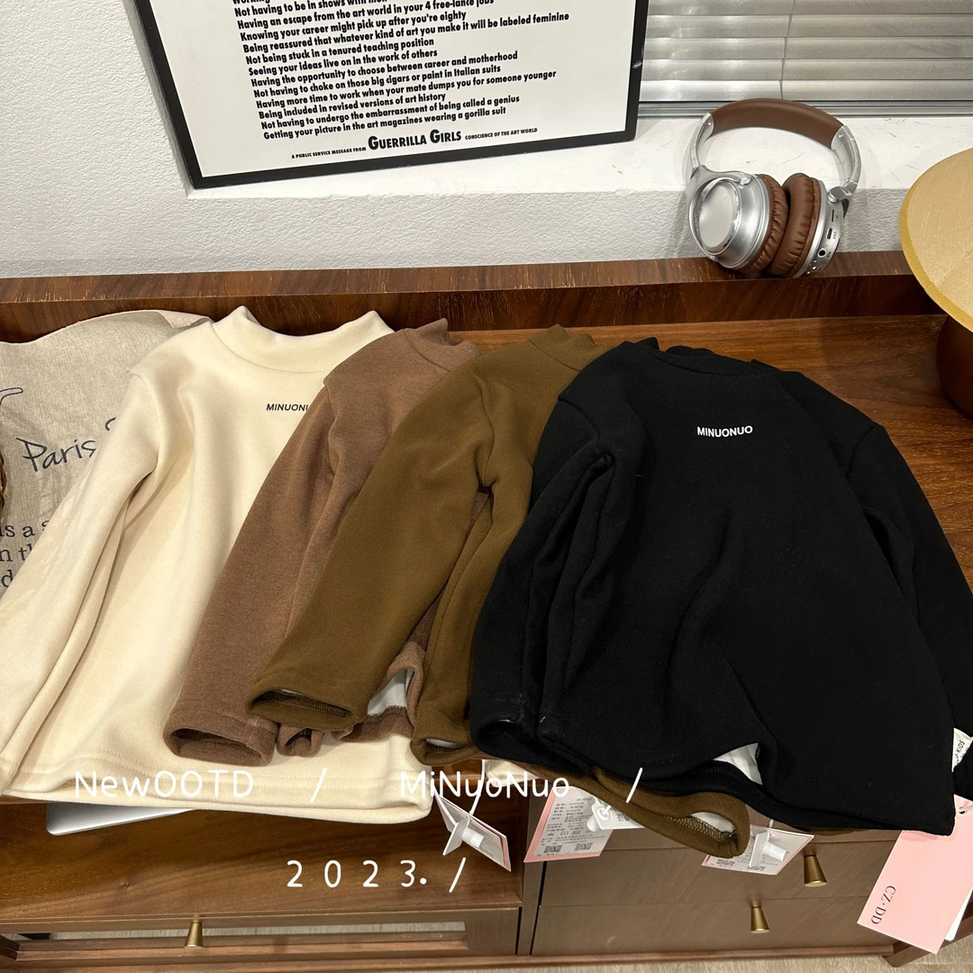 【小黎家】2023儿童宝贝半高领打底秋冬长袖洋气百搭韩版圆领D23078