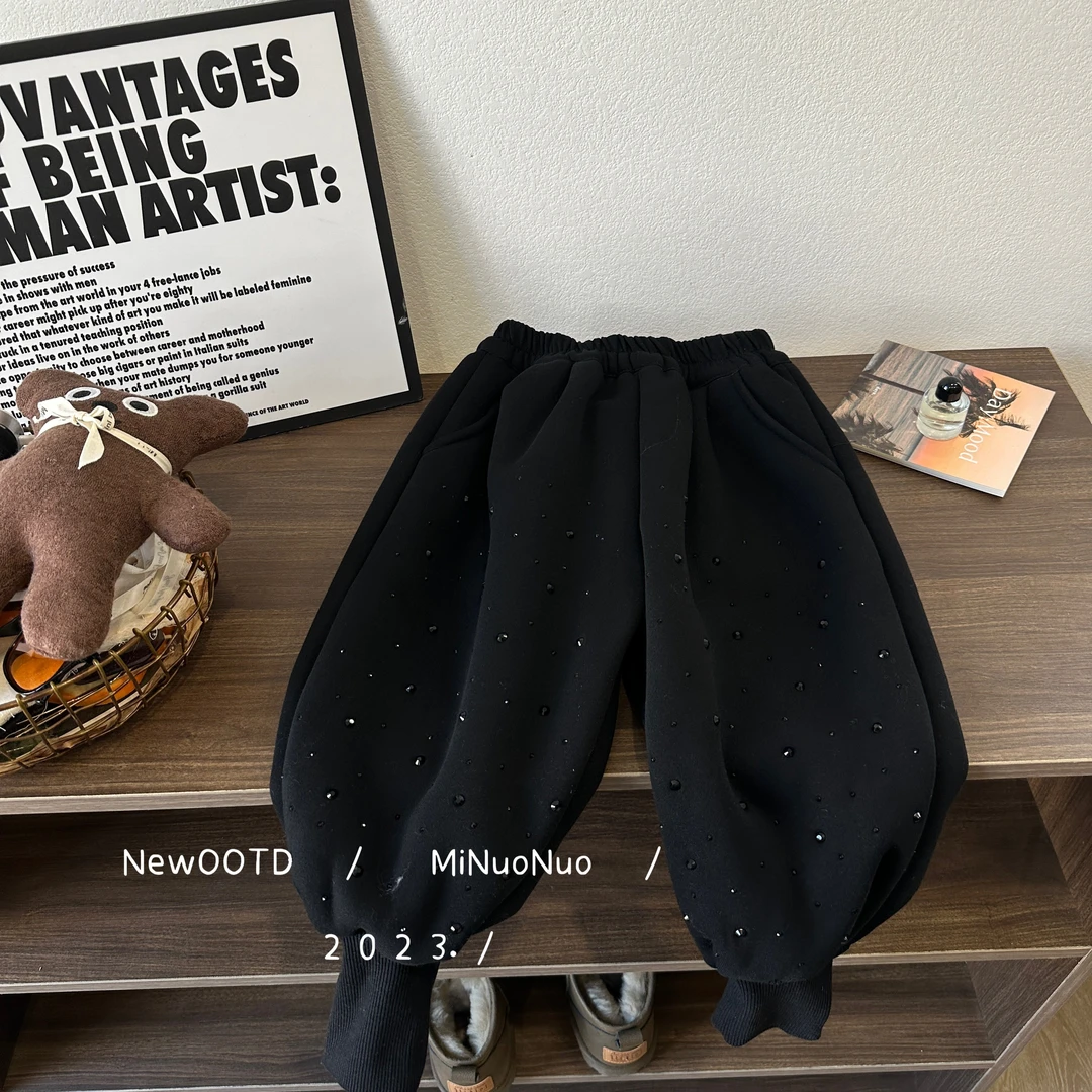 2023儿童男女宝宝装秋冬季儿童束脚裤男童韩版宽松棉裤子D23145