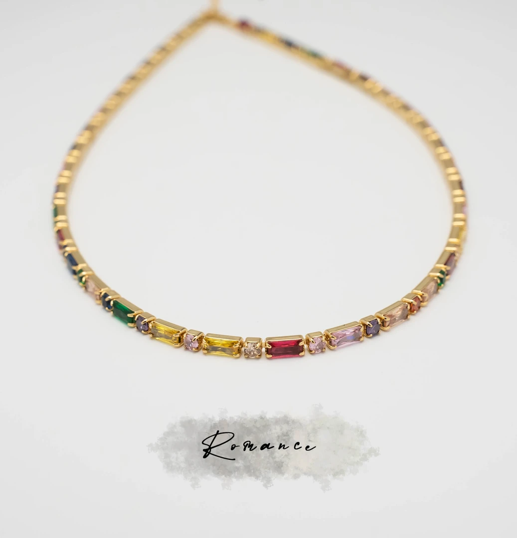 铜合金项链 QD-35136-多彩亮丽项链-时尚 百搭 精致 气质 轻奢