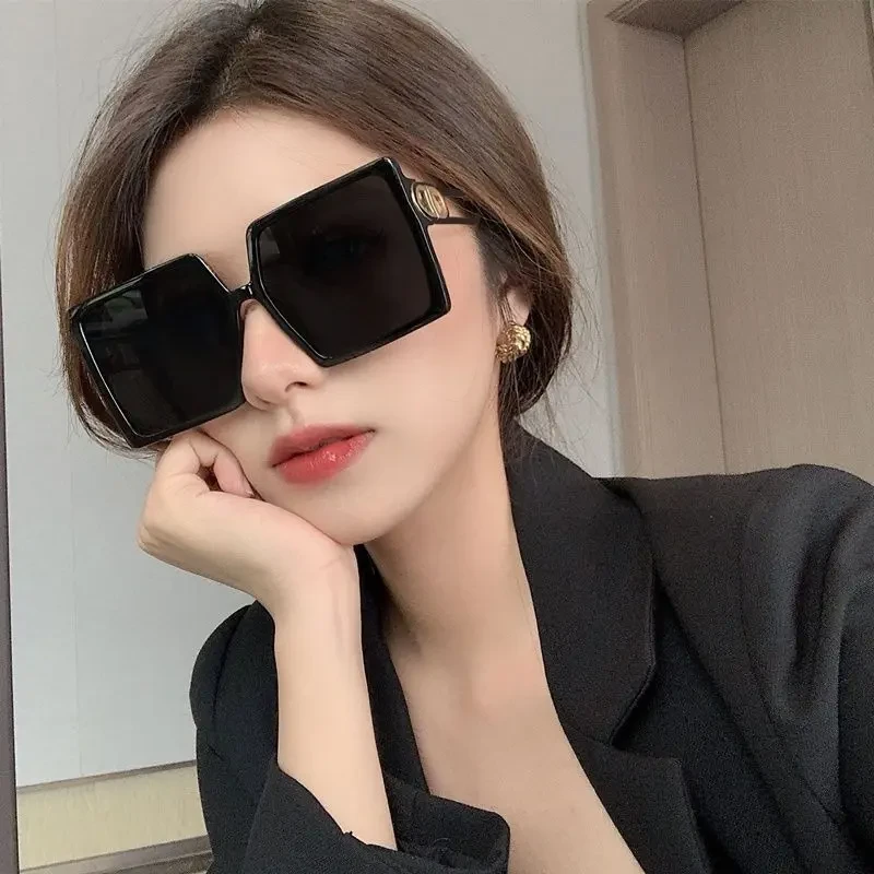韩版ins潮2025网红大方框黑色墨镜女大框大脸显瘦时尚街拍太阳镜