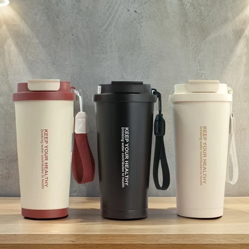 康林保温杯咖啡杯高颜值316不锈钢吸管杯便携随行大容量直饮杯子