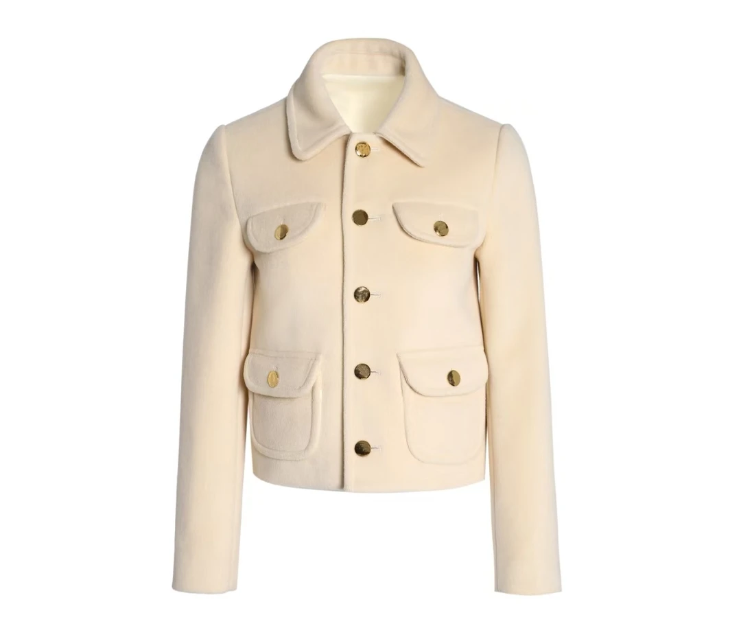 高级感金扣时尚气质百搭翻领显瘦名媛短款外套MEJ2311-WT07（0068）