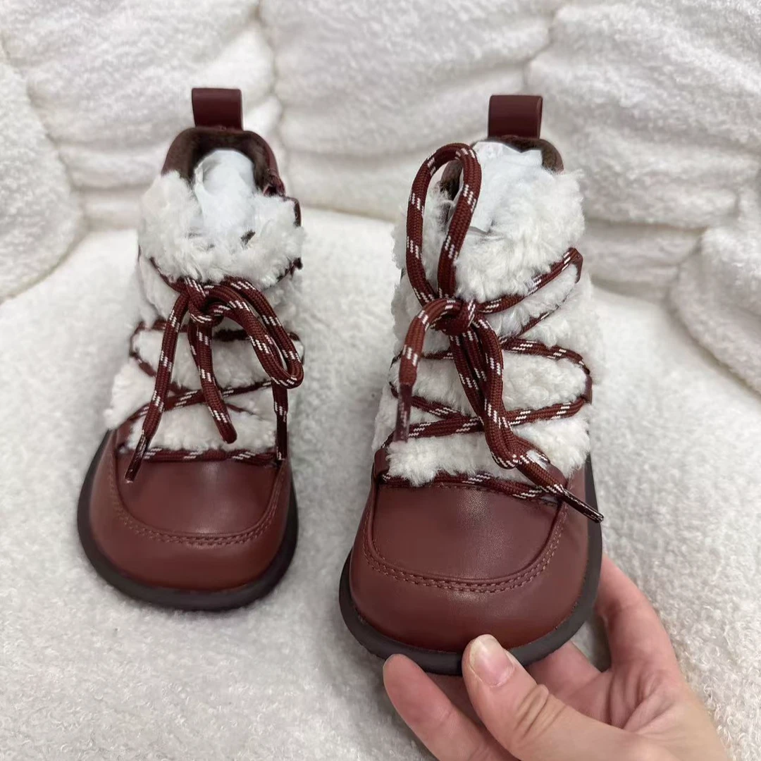 B753217M小代儿童时尚百搭舒适羊羔毛小短靴