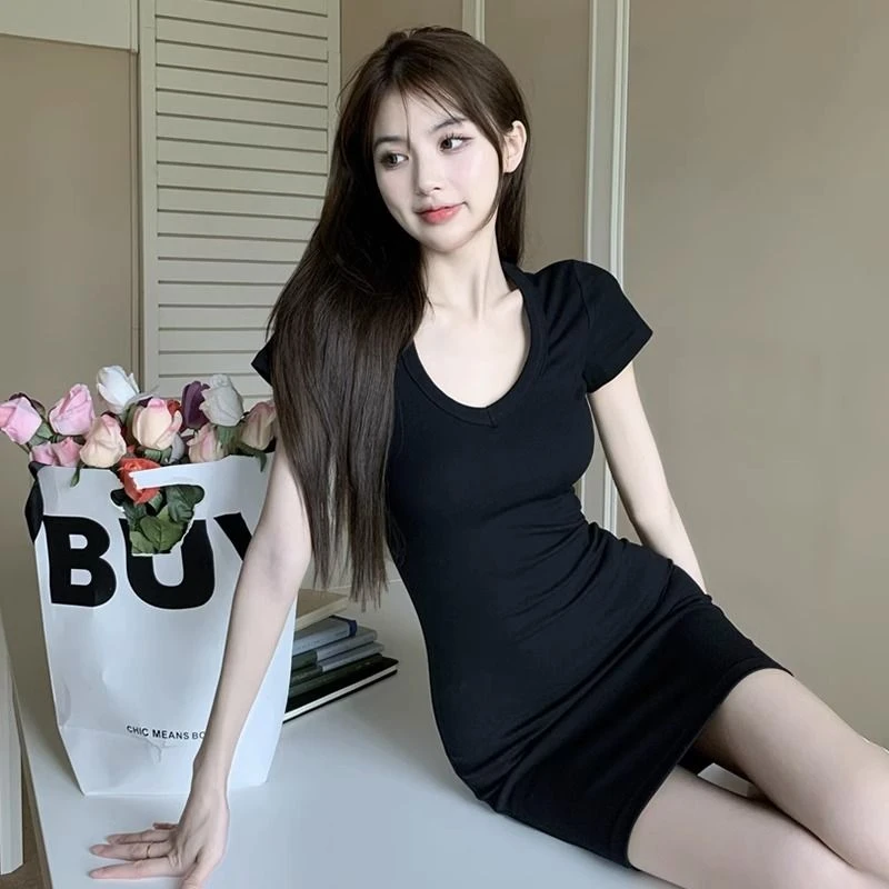 小个子辣妹紧身包臀连衣裙女孕妇夏季修身甜辣高级感穿搭裙子性感