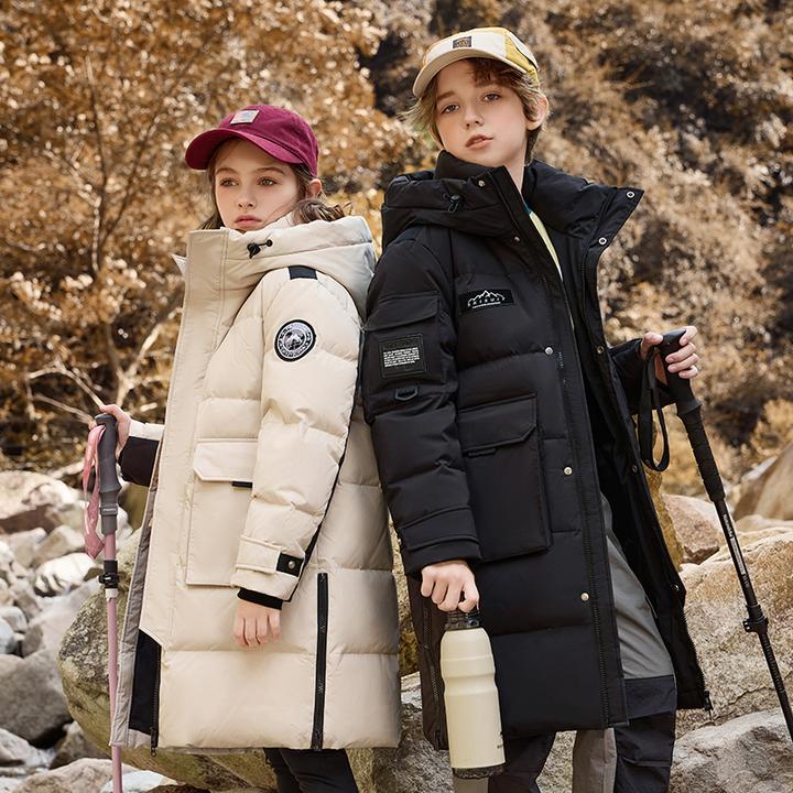 儿童羽绒服男女童中长款2024新款冬装洋气韩版加厚外套