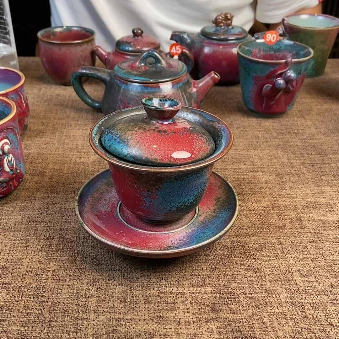 壶小*!钧瓷手工茶壶茶具
