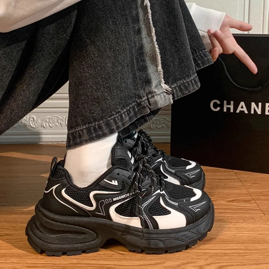 回力黑色户外登山鞋子女新款厚底老爹鞋2024爆款休闲运动鞋ins潮