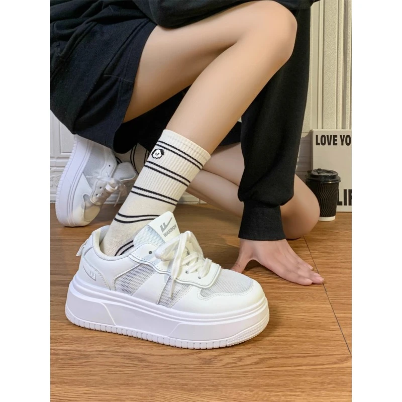 回力网面透气小白鞋子女2024新款爆款夏季休闲女鞋厚底板鞋ⅰns潮