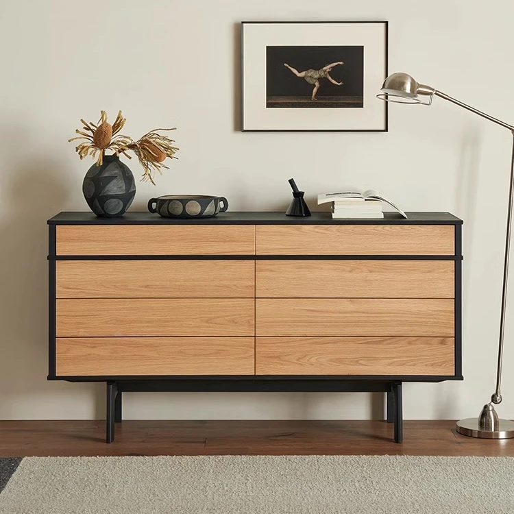 思纳博青池储物柜现代简约轻奢实木家用小户型客厅玄关斗橱收纳柜