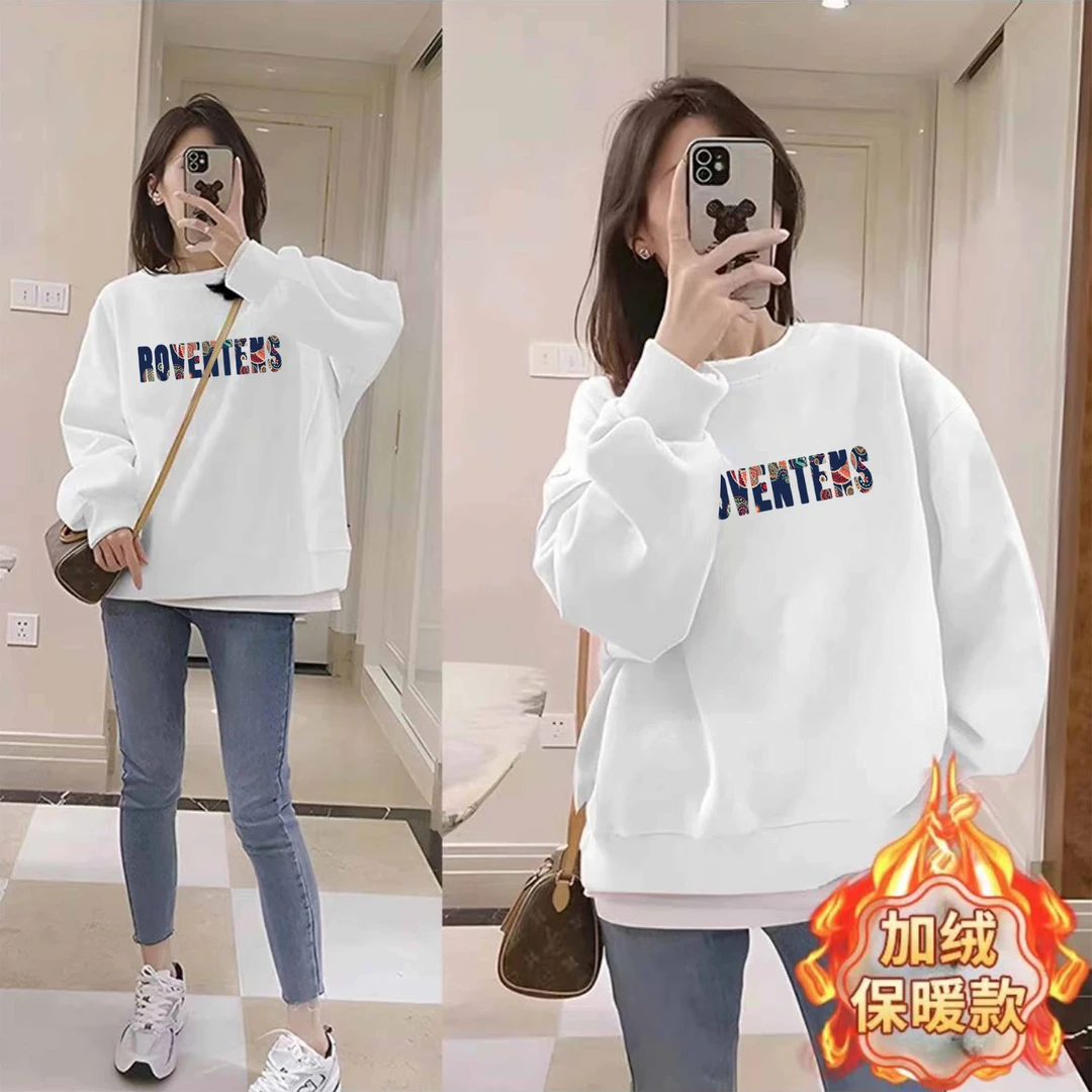 【重磅宝宝绒】高品时尚百搭长袖休闲圆领国潮秋冬卫衣——TENS