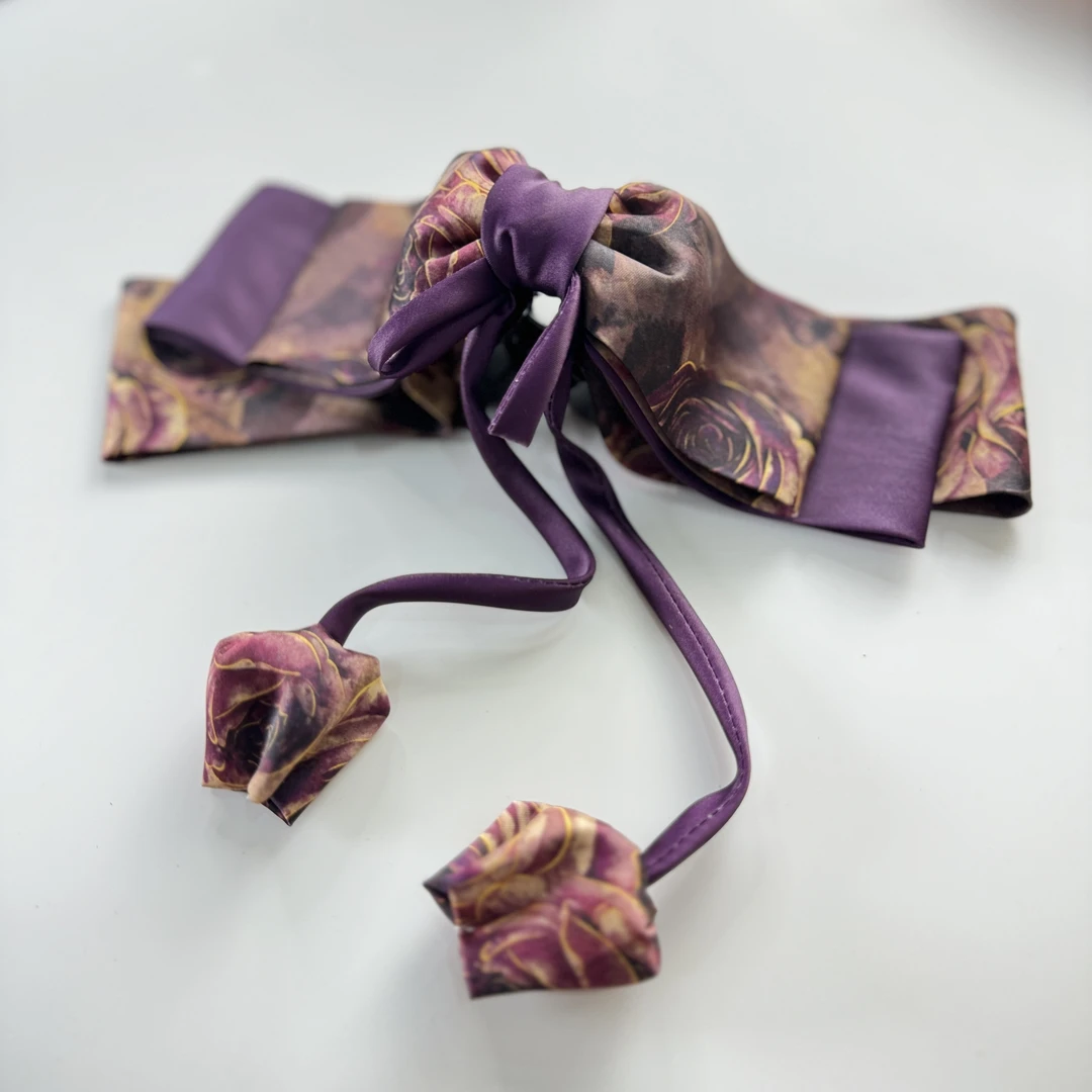 郁金香手工缎面气质抓夹简约百搭发饰4CM复古头饰发饰女2024新款