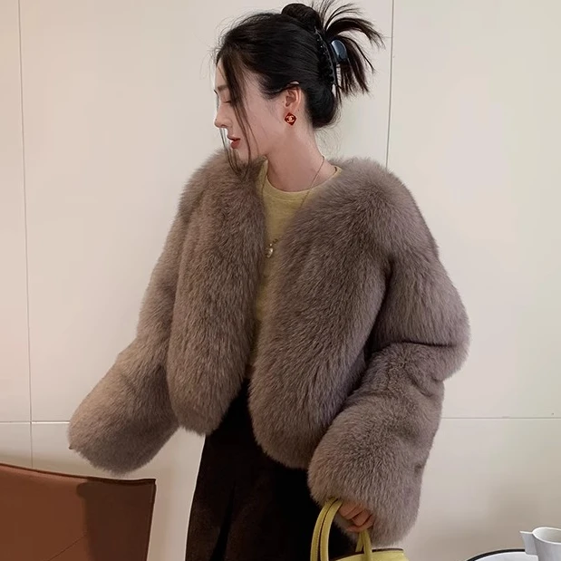 整皮狐狸毛皮草外套女小个子显瘦2025冬季海宁爆款蓝狐2031