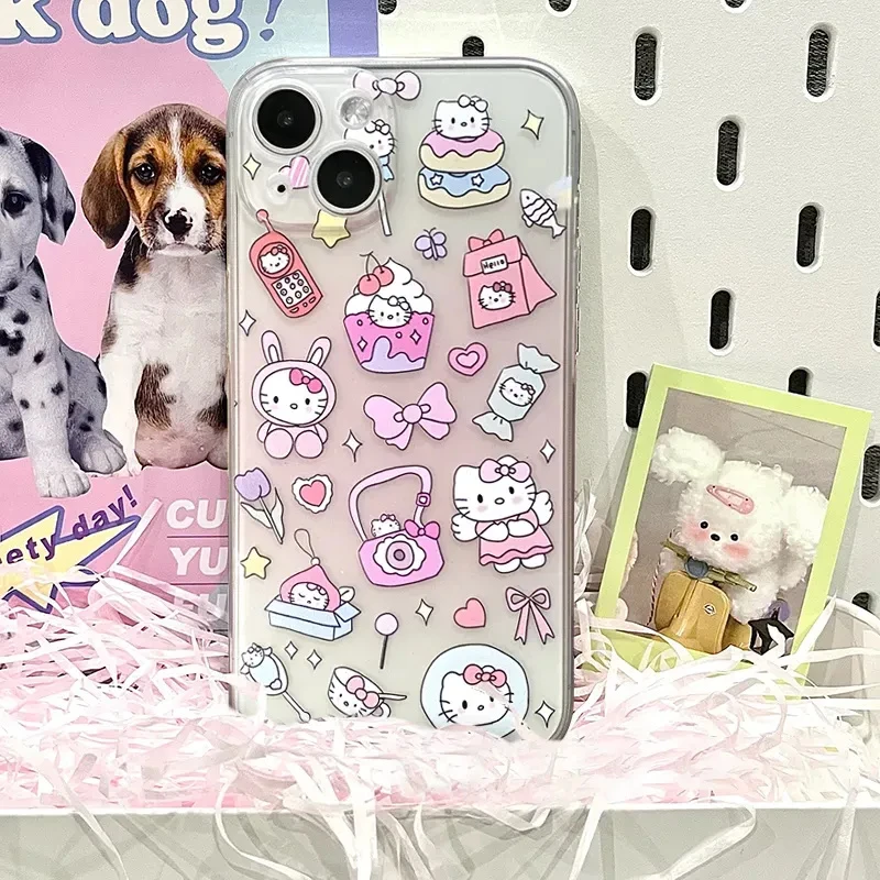 可爱渐变凯蒂猫15promax苹果13 11/12手机壳XS小众iphoneXR全包8p