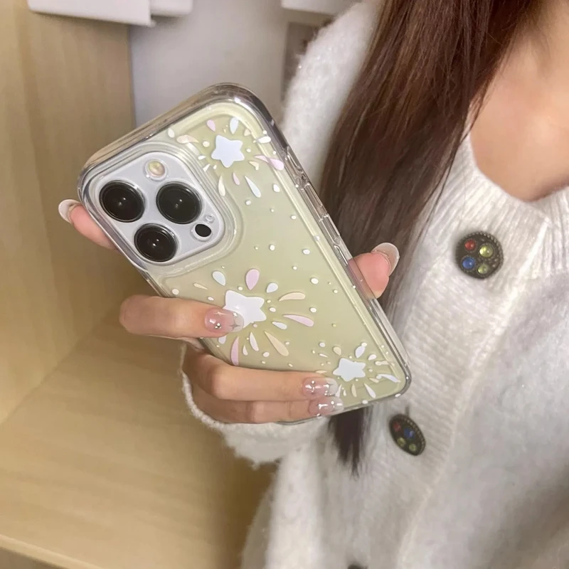 星星烟花苹果14手机壳iPhone15全包13promax防摔11透明12软壳7/8p