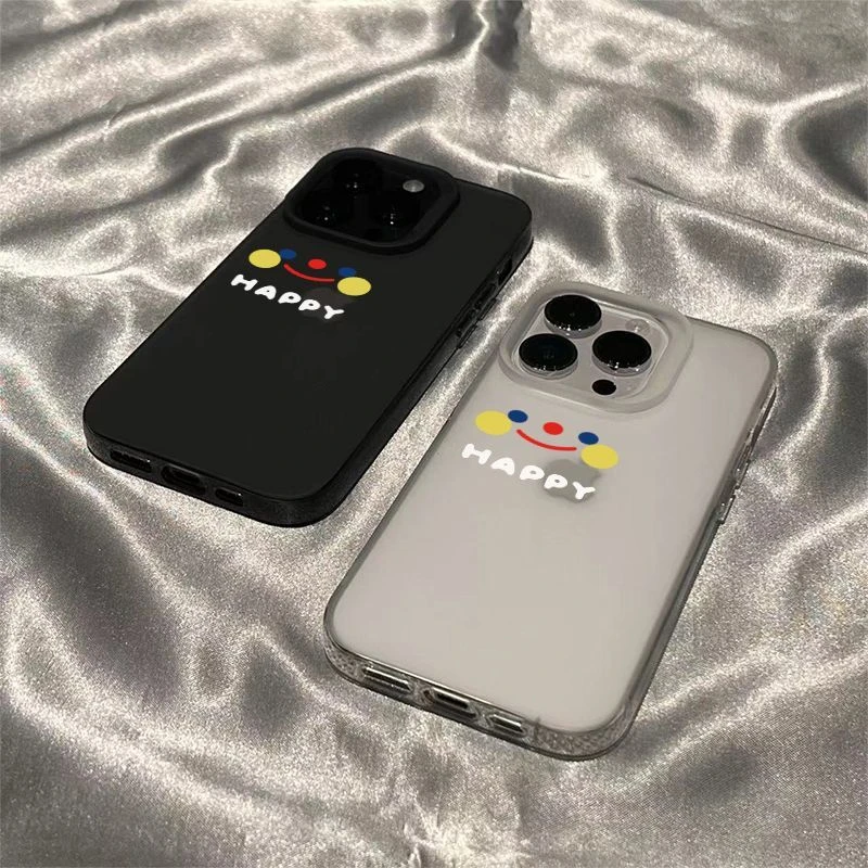 简约苹果14手机壳iPhone13新款笑脸12全包11promax防摔软胶xs网红