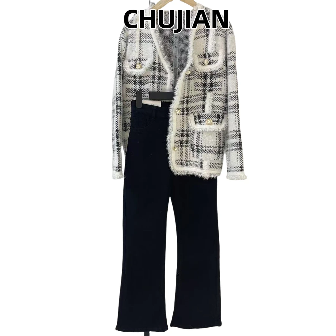 0102高定时尚潮流小香风短款百搭休闲秋冬气质香风套装