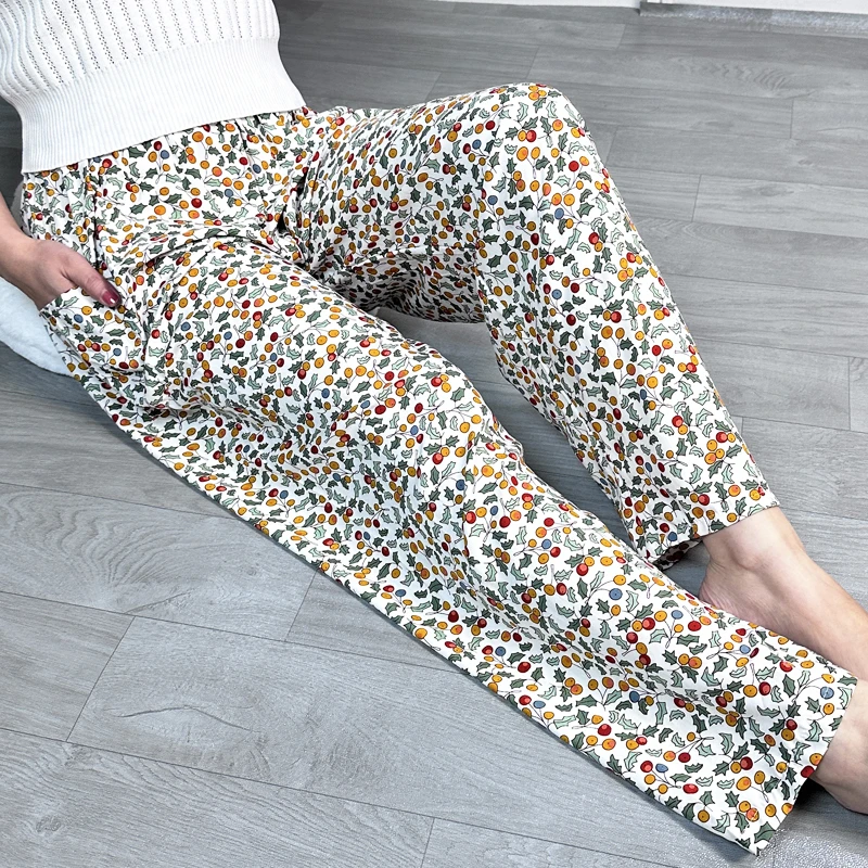 夏季速干棉绸睡裤女高腰沙滩裤人造棉外穿防蚊裤大码家居空调长裤