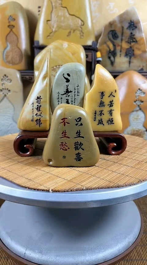 【闪购商品】砖雕玉雕石雕茶桌办公桌雕刻摆件不含底座1