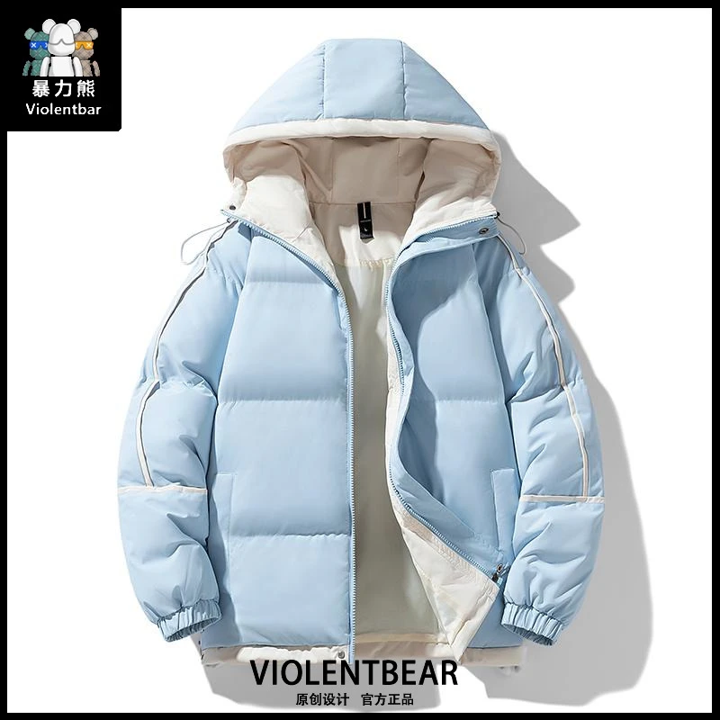 暴力熊官方复古棉衣男款冬季2024新款加厚防风保暖面包棉服外套