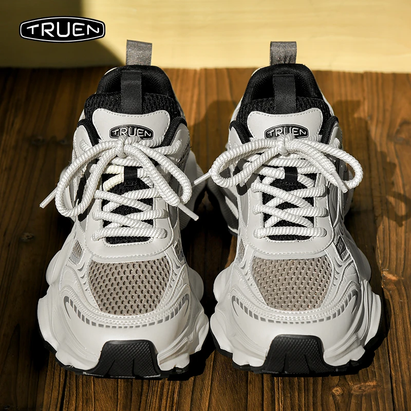TRUE-N/真恩高颜值男鞋百搭2025潮款老爹鞋男增高炸街鞋子男款