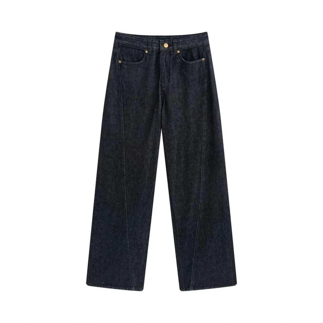 【嘉娥专属】双胞胎西西里（丹宁蓝）（黑）直筒阔腿牛仔裤77265