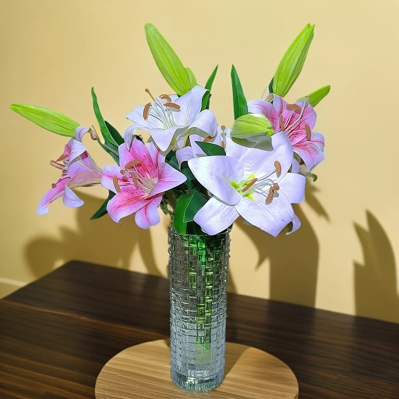 高级感轻奢花瓶摆件客厅插花玻璃透明水养水培鲜花玫瑰百合ins风