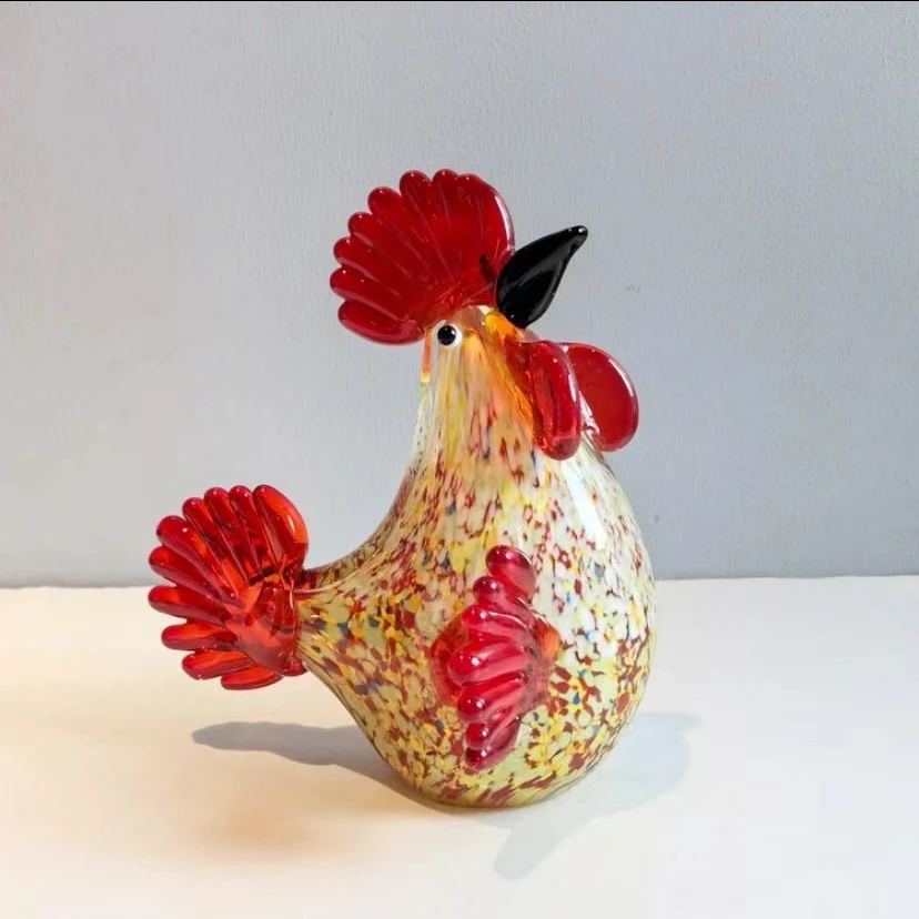 手工琉璃摆件【咕咕鸡】纯手工摆件花器琉璃摆件家居软装 大吉大利