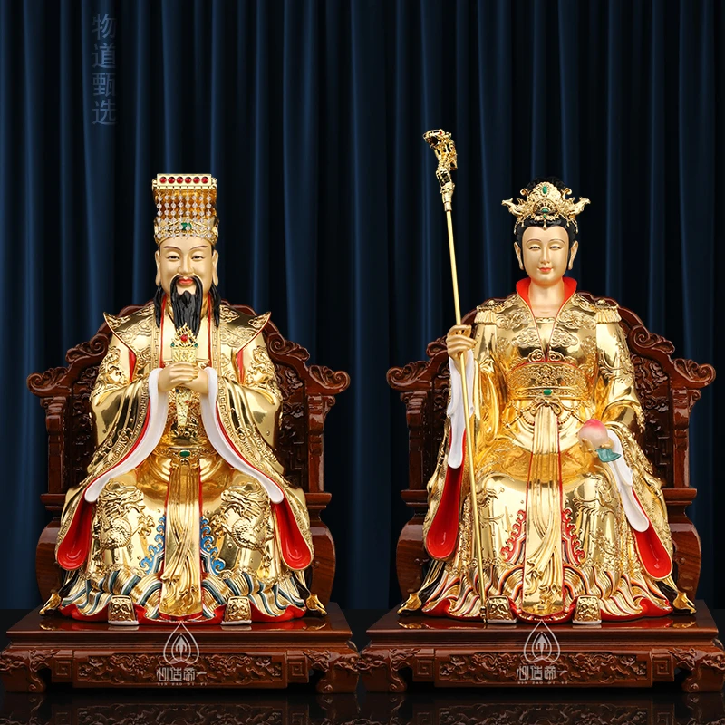 纯铜玉帝王母神像黄铜家用新款高端摆件玉皇大帝王母娘娘佛像雕像