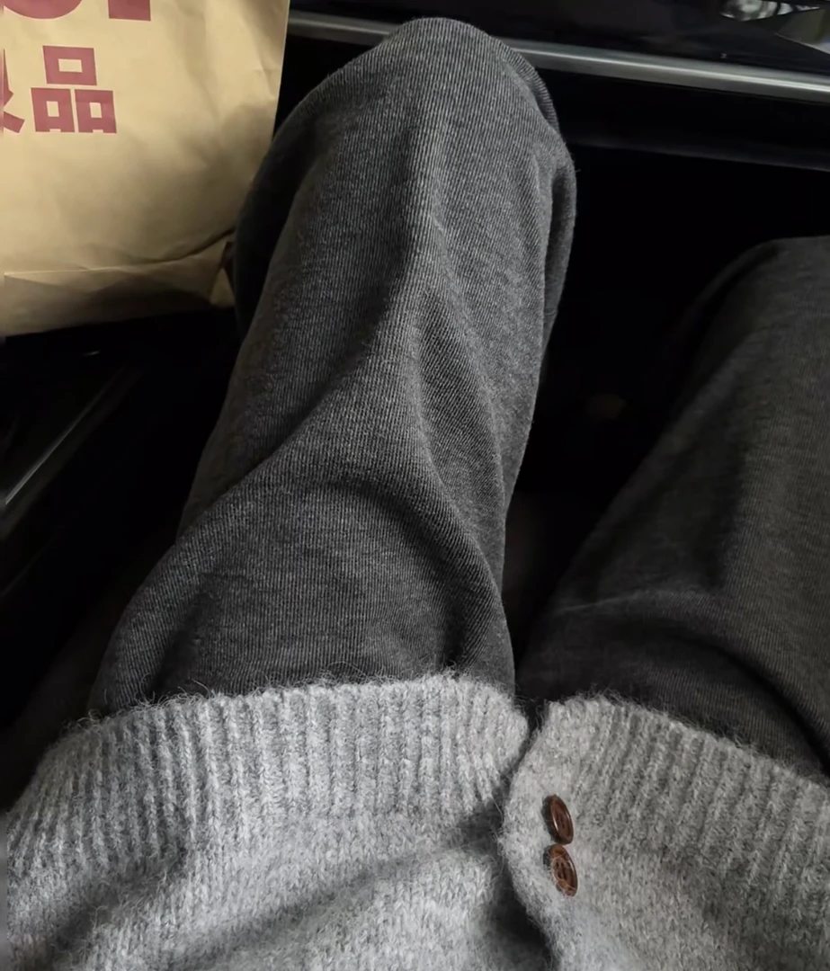 直筒加绒糯米长裤