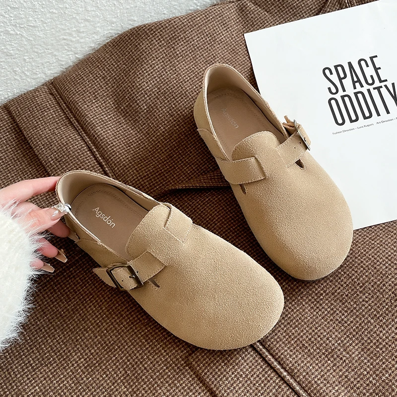 奥古狮登勃肯鞋全包女夏季2025新款秋冬平底一脚蹬软底单鞋博肯鞋