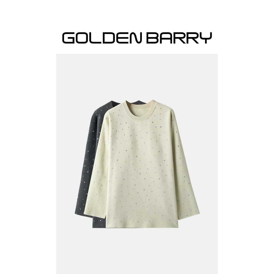 GOLDENBARRY|246427后开衩镶钻毛衣