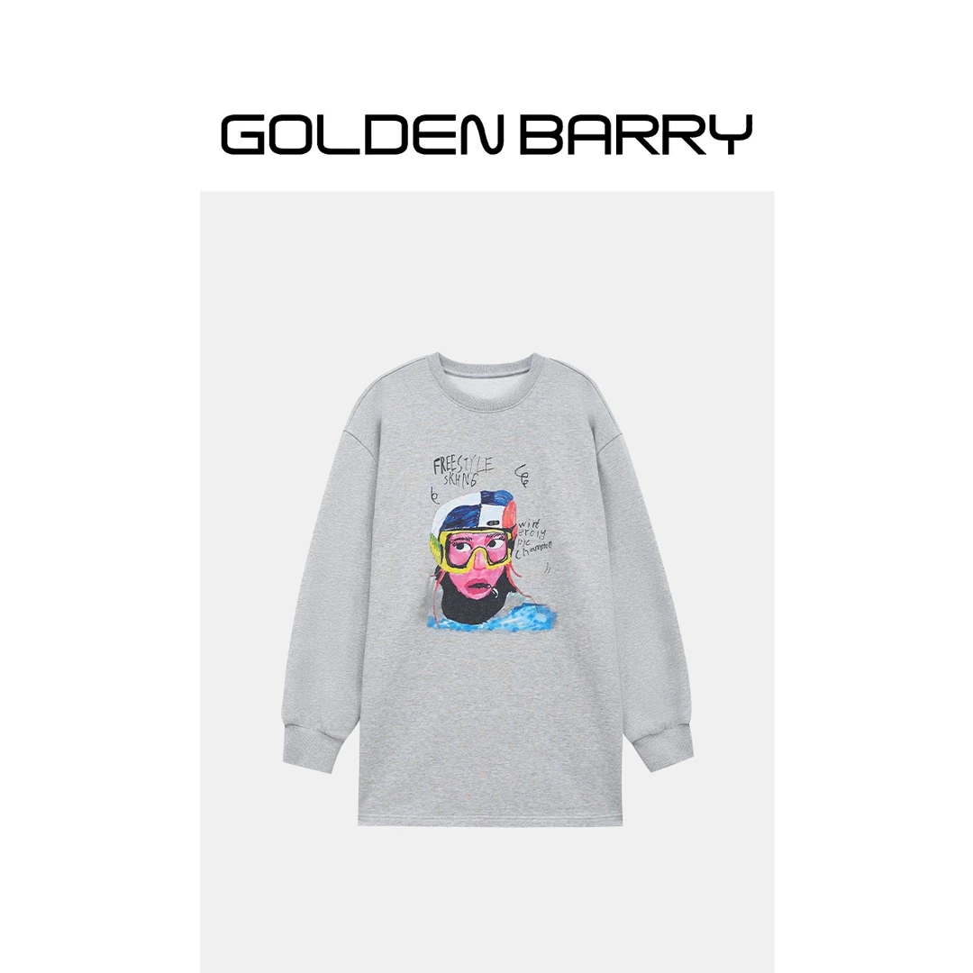 GOLDENBARRY|260191/260191-1手绘滑雪印花长袖卫衣