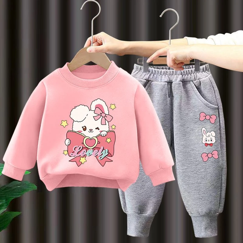 女童网红卫衣套装2023新款春秋儿童洋气两件套衣服小童女宝宝秋装