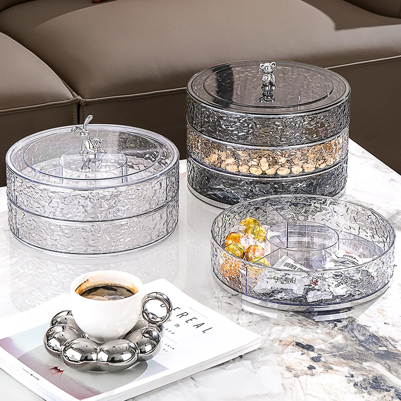 轻奢高档果盘家用客厅茶几2024新款零食瓜子坚果干果盘糖果收纳盒