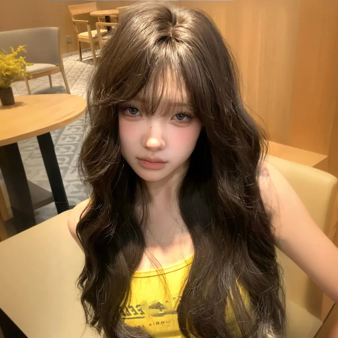 藤原墨子-【网感公式】网红假发全头套齐刘海大波浪