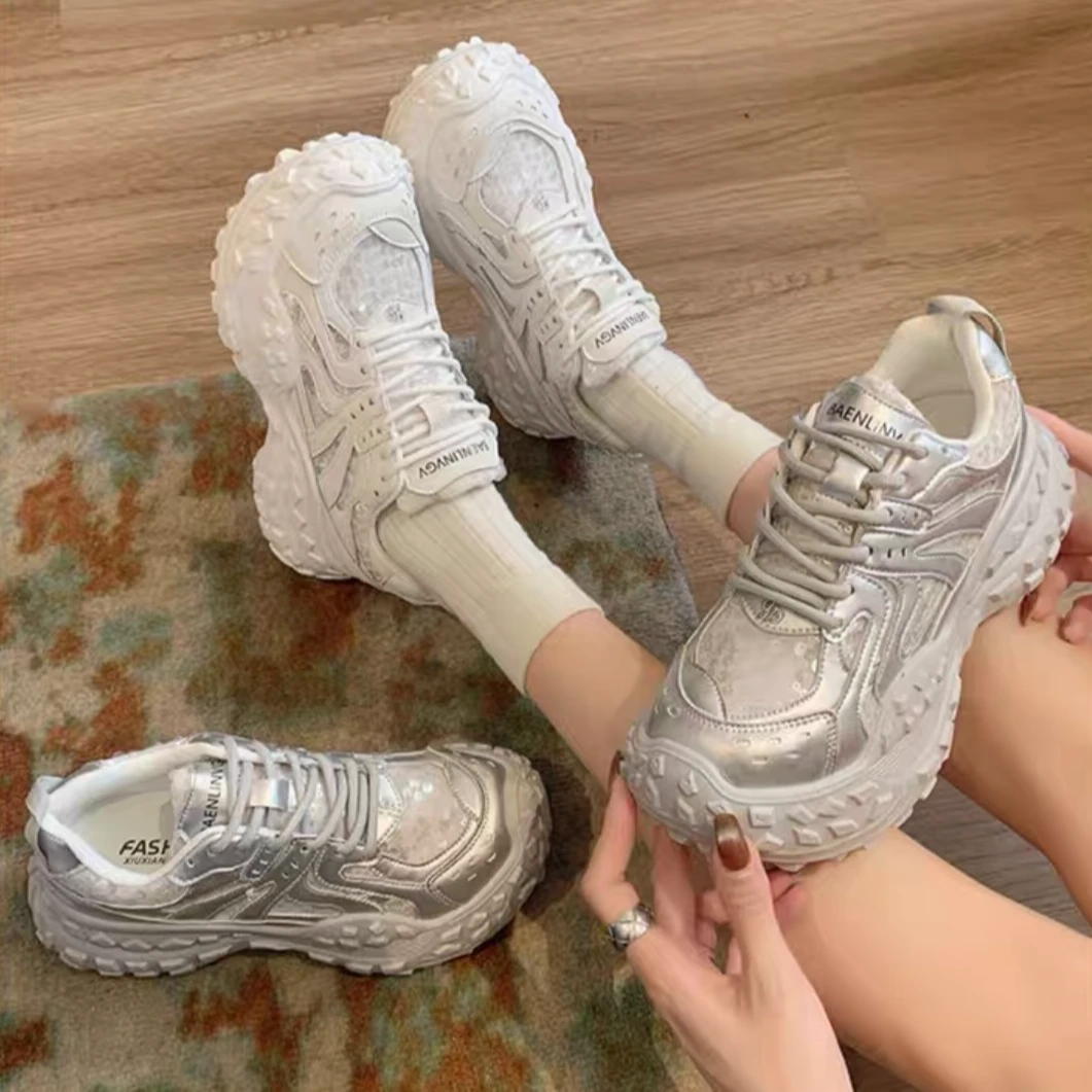 女鞋时尚百搭老爹鞋休闲鞋厚底运动鞋网红春季ins网面透气女款